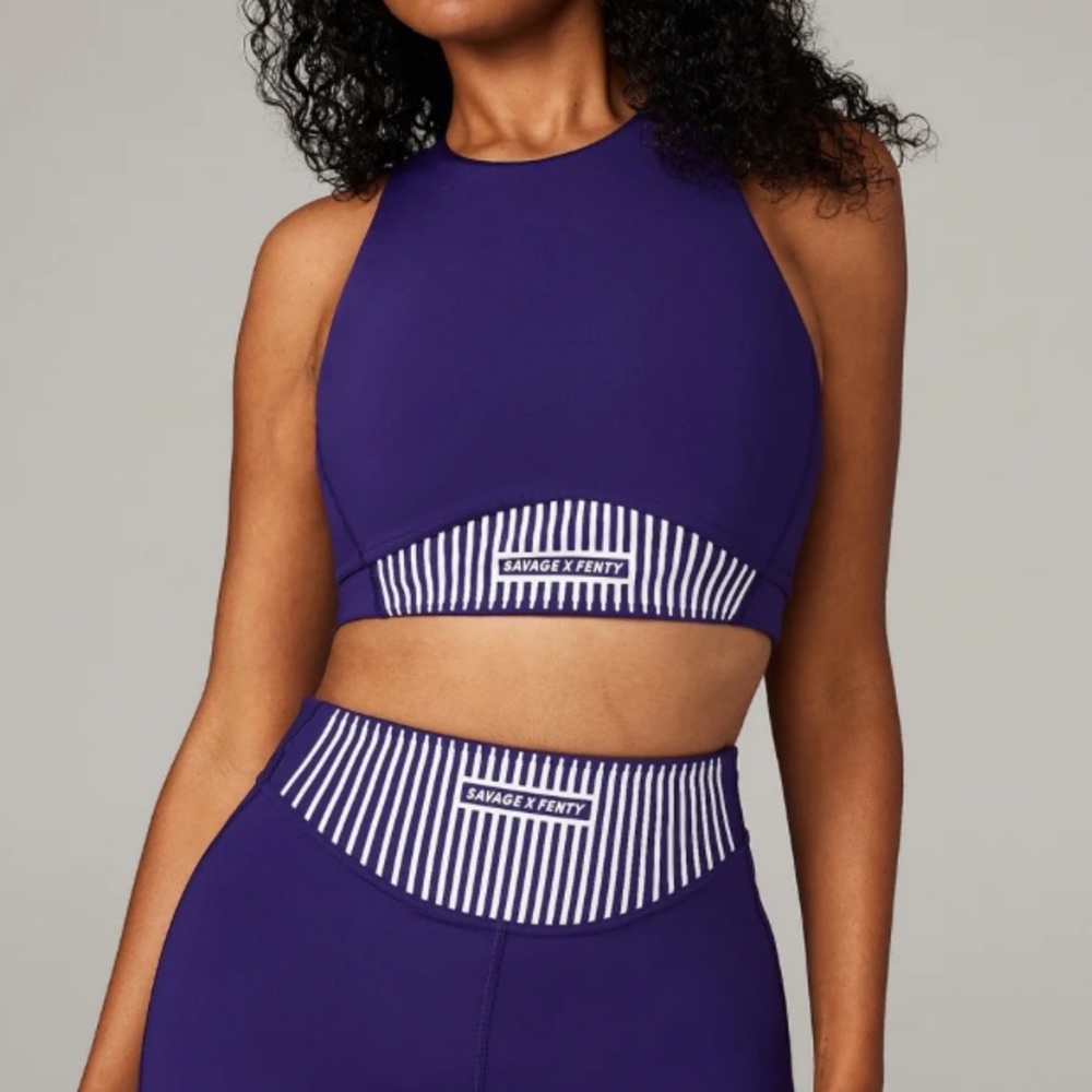 Purple Savage x Fenty high neck sports bra